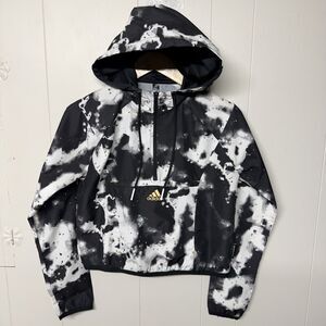 Adidas Primeblue Sport Training Jacket Hood Windbreaker Black White Marble XS